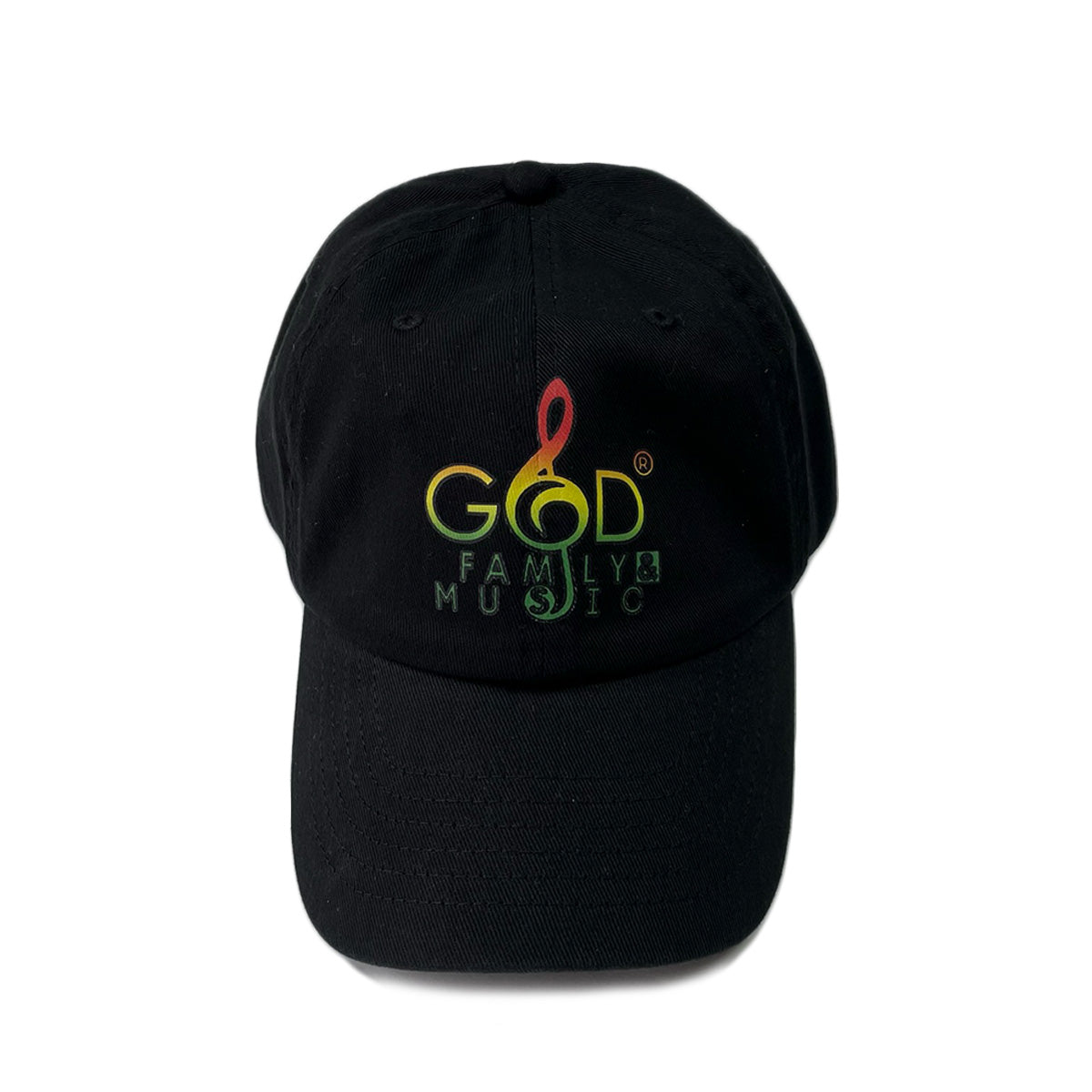 God Family and Music Black Yellow Green Red Hat