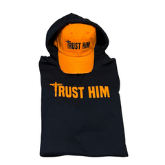 Trust Him Hoodie & Hat Combo - Vibrant Orange
