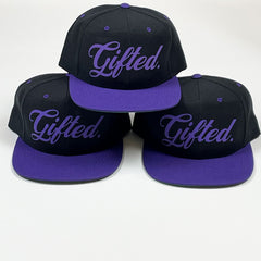 Gifted Snapback Hat- Black/Purple