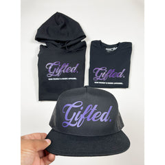 Gifted Trucker Hat- Black/Purple